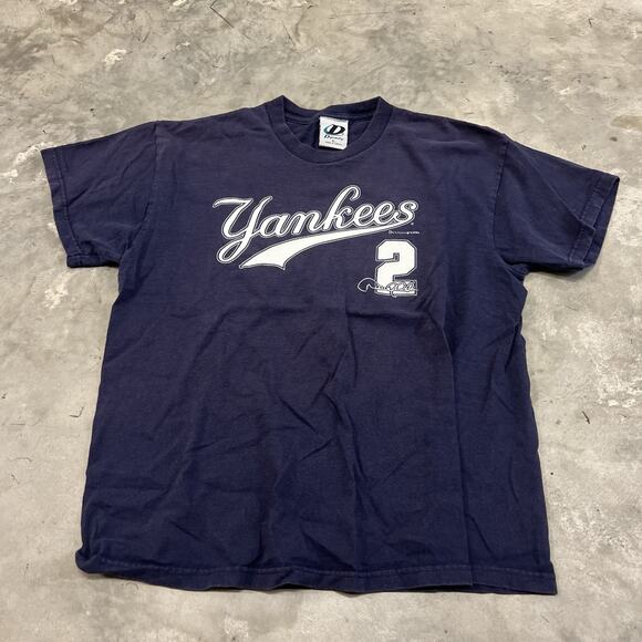 Vintage 2004 Derek Jeter #2 New York Yankees T Shirt Blue Womens Small - Picture 1 of 7